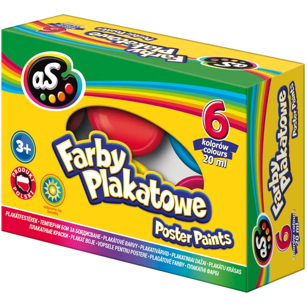 Zestaw farb plakatowych - Astra - 8 kolorów x 20 ml
