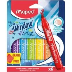 Zestaw flamastrów do szyb Window Marker'Peps - Maped - 6 kolorów