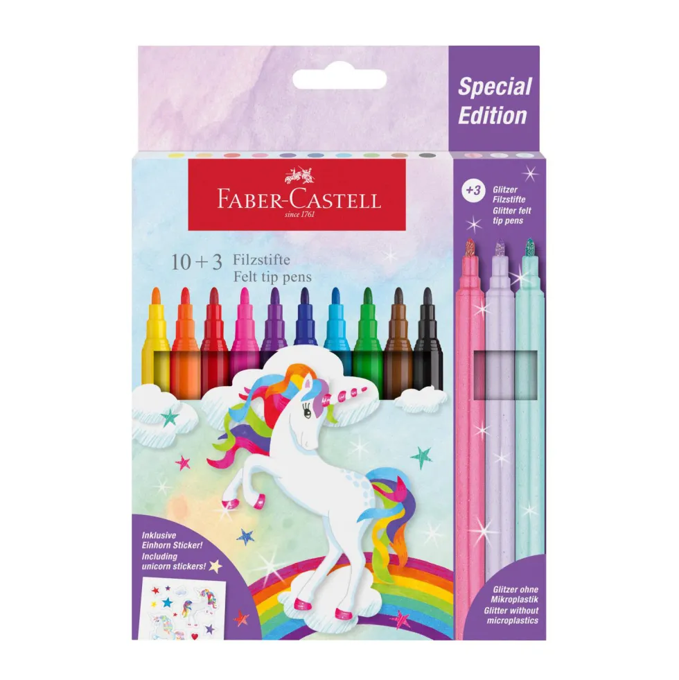 Zestaw flamastrów Jednorożec - Faber-Castell - 13 kolorów