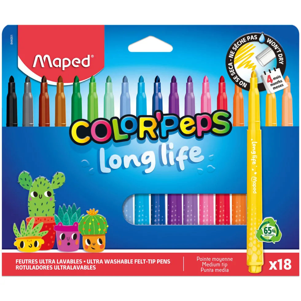 Zestaw flamastrów niewysychających Color'Peps - Maped - 18 szt.
