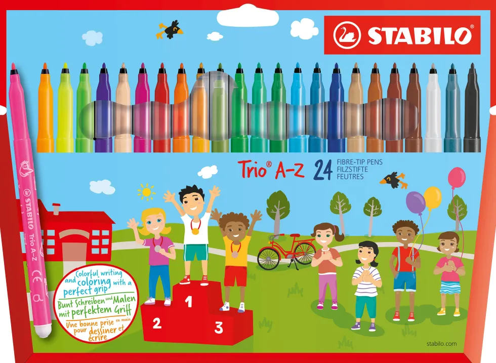 Zestaw flamastrów Trio A-Z - Stabilo - 24 kolory