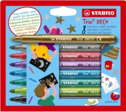 Zestaw flamastrów Trio Deco Metallic - Stabilo - metaliczne, 8 kolorów