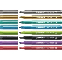 Zestaw flamastrów Trio Deco Metallic - Stabilo - metaliczne, 8 kolorów
