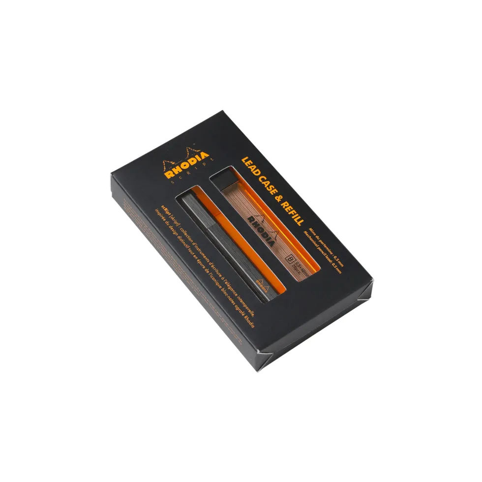 Zestaw grafitów do ołówków z etui 0,5 mm - Rhodia - Black 20 szt.