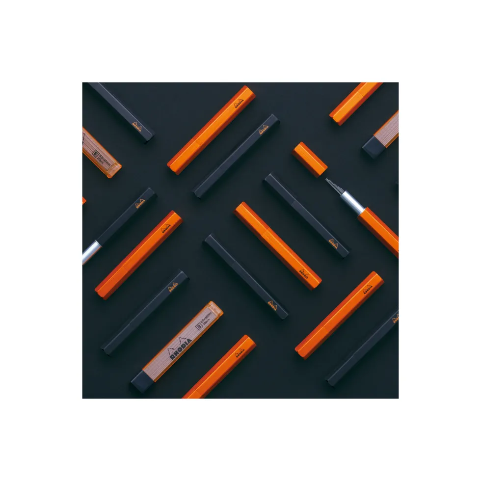 Zestaw grafitów do ołówków z etui 0,5 mm - Rhodia - Orange 20 szt.