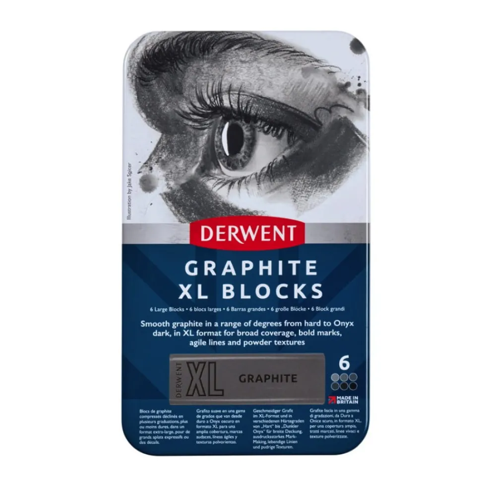 Zestaw grafitów naturalnych Graphite XL w sztyfcie - Derwent - 6 szt.