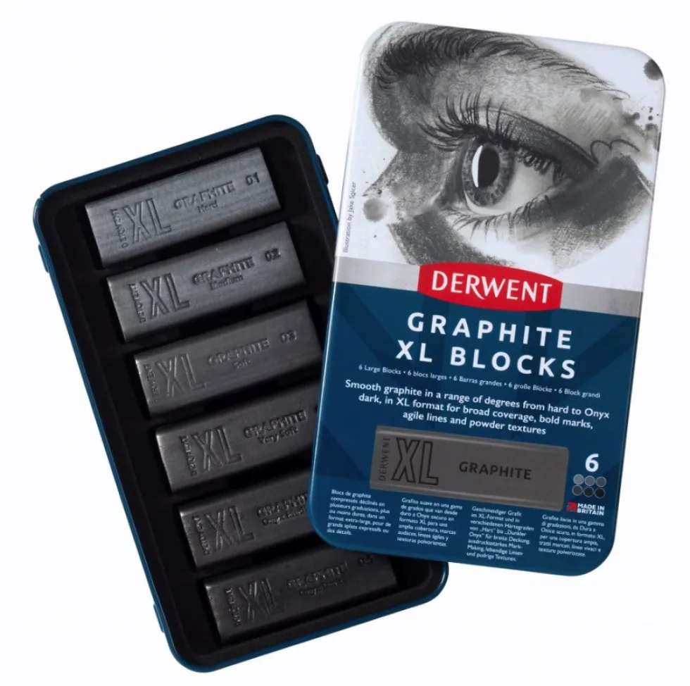 Zestaw grafitów naturalnych Graphite XL w sztyfcie - Derwent - 6 szt.