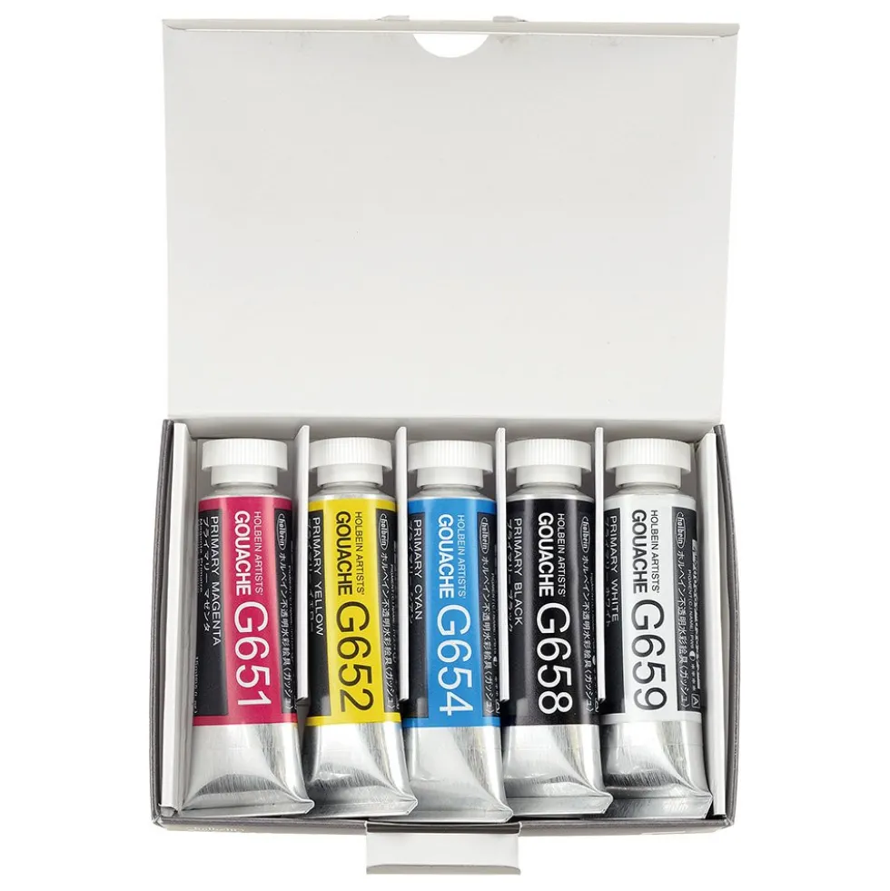 Zestaw gwaszy Artists’ Gouache - Holbein - Primary Colours, 5 szt.