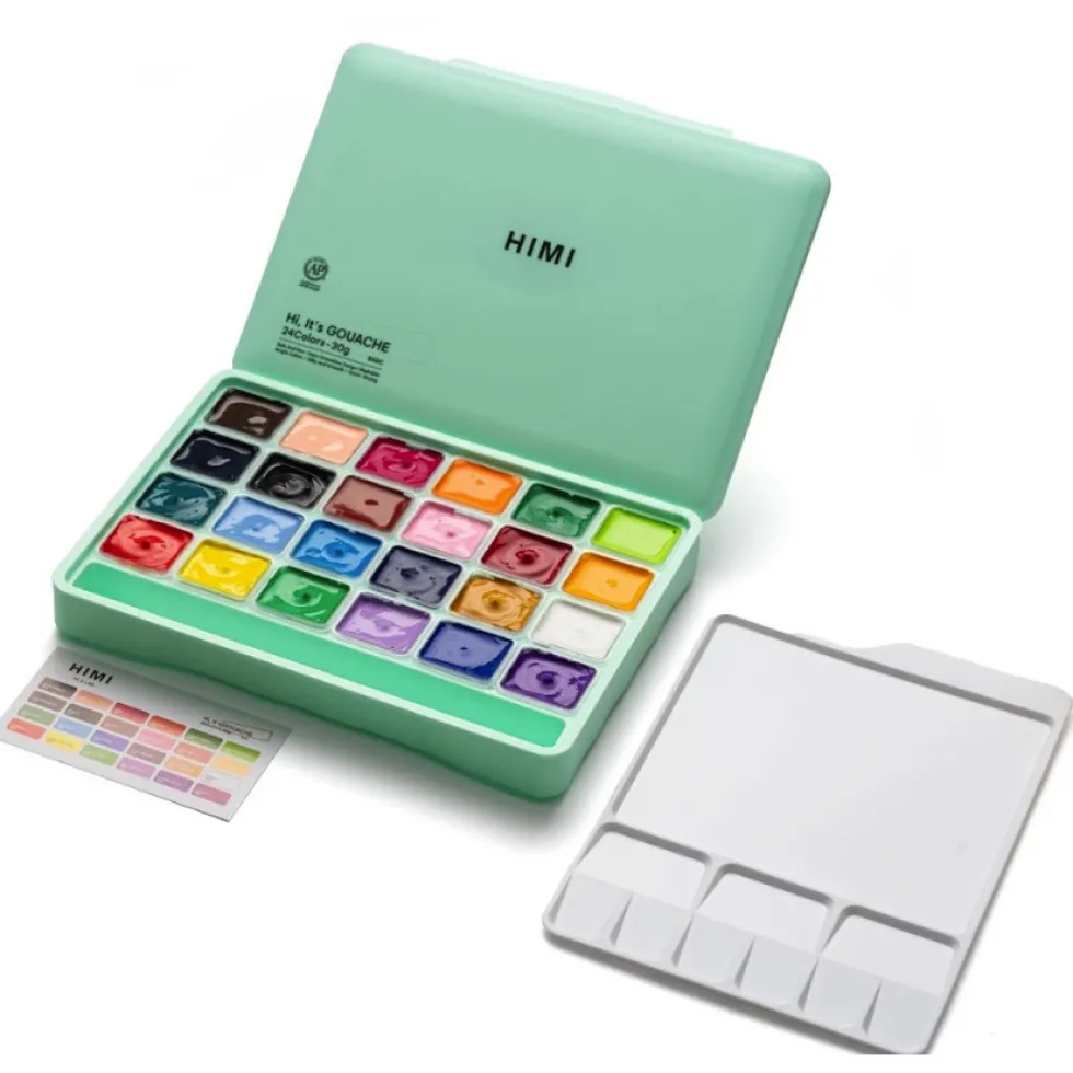 Zestaw gwaszy Jelly Cup Green - HIMI - 24 szt.