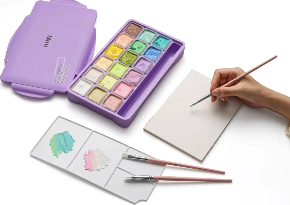 Zestaw gwaszy Jelly Cup Pastel Purple - HIMI - 18 szt.