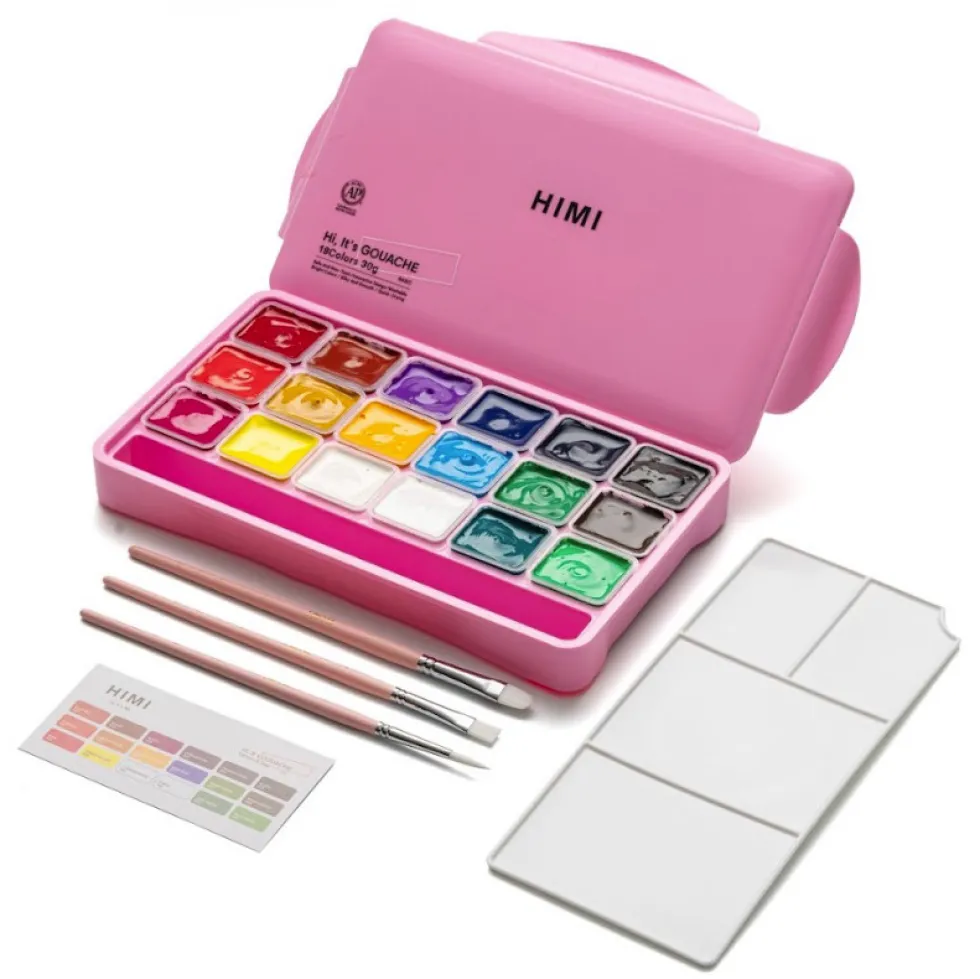 Zestaw gwaszy Jelly Cup Pink - HIMI - 18 szt.