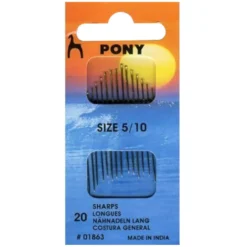 Zestaw igieł do szycia ręcznego - Pony - rozmiar 5-10, 20 szt.