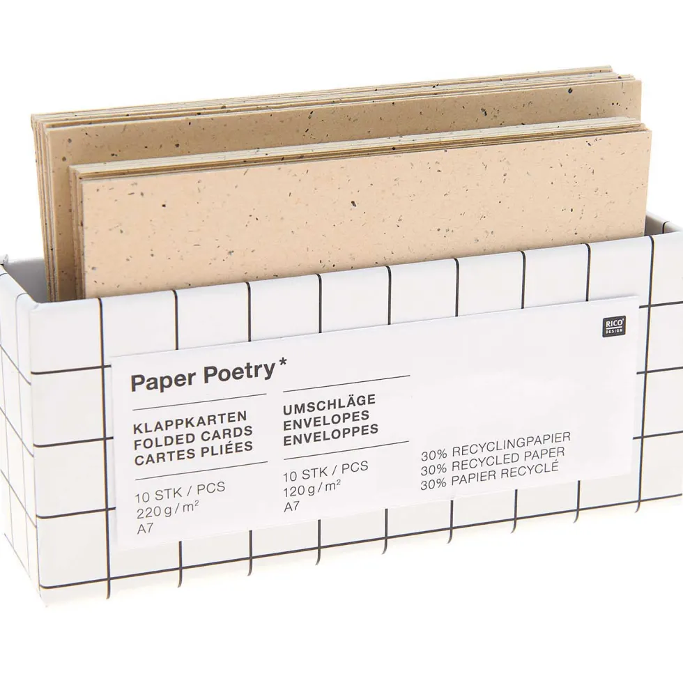 Zestaw kopert i kart - Paper Poetry - Cappuccino, A7, 10 szt.