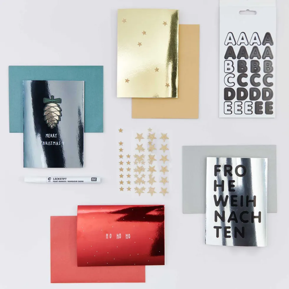 Zestaw kopert i kart - Paper Poetry - Mirror Gold, A7 i C7, 10 szt.