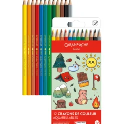 Zestaw kredek akwarelowych Kawaii Mountain - Caran d'Ache - 12 szt.
