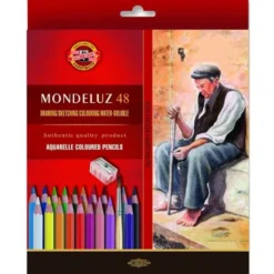 Zestaw kredek akwarelowych Mondeluz z pędzelkami - Koh-I-Noor - 48 szt.