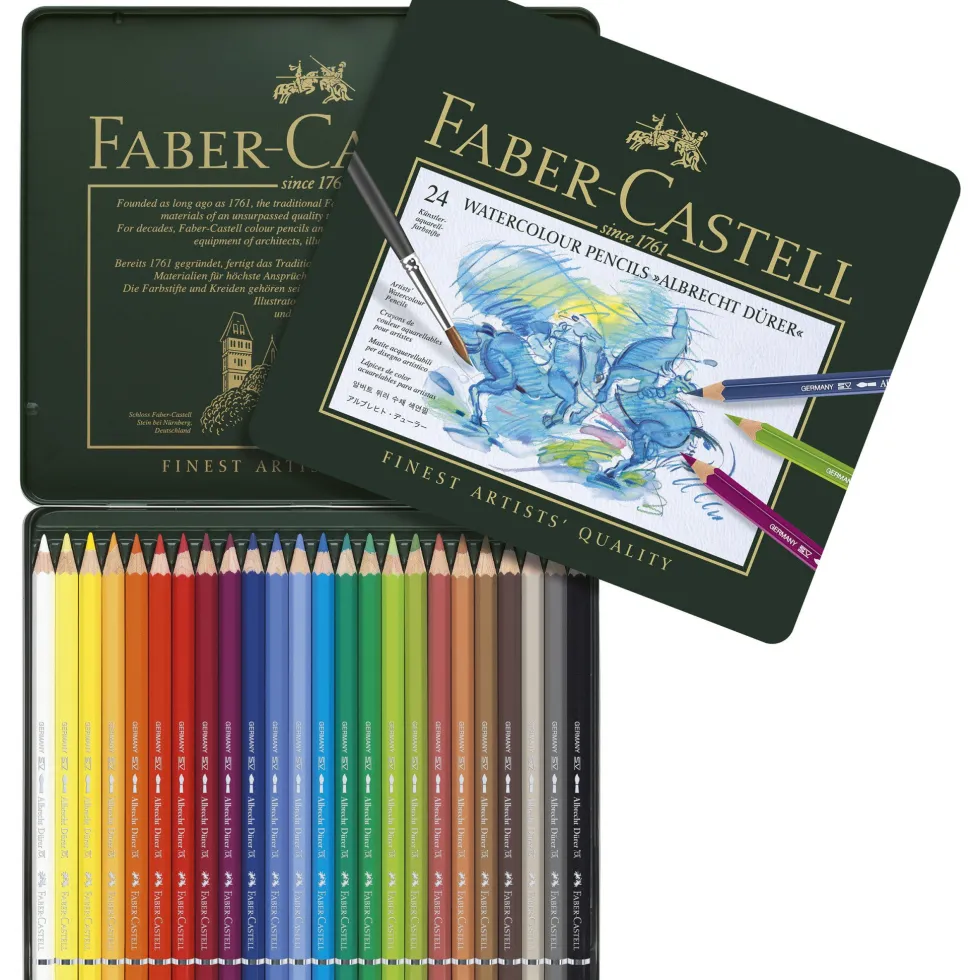 Zestaw kredek akwarelowych w metalowej kasecie A. Dürer - Faber-Castell - 24 kolory