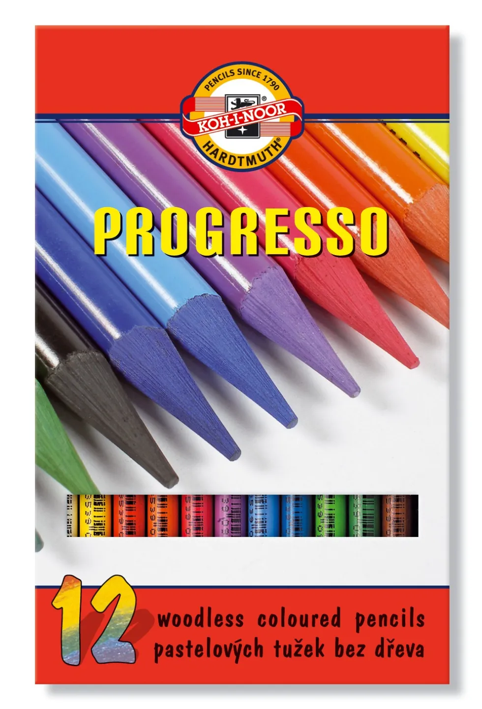 Zestaw kredek bezdrzewnych Progresso - Koh-I-Noor - 12 szt.