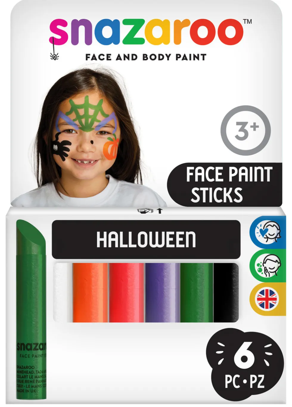 Zestaw kredek do malowania twarzy Halloween - Snazaroo - 6 szt.