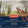 Zestaw kredek Drawing w metalowej kasecie - Derwent - 24 kolory