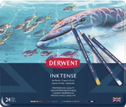 Zestaw kredek Inktense w metalowej kasecie - Derwent - 24 kolory