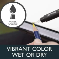 Zestaw kredek Inktense w metalowej kasecie - Derwent - 24 kolory