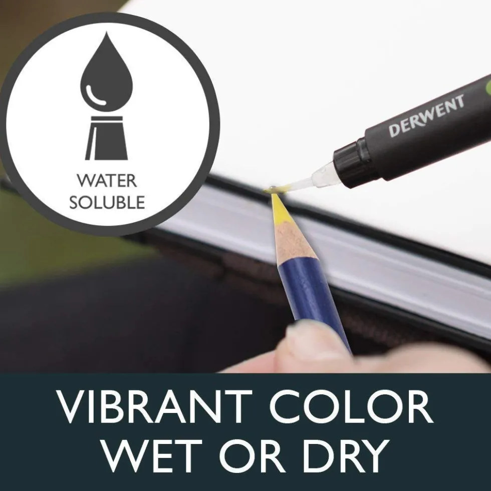 Zestaw kredek Inktense w metalowej kasecie - Derwent - 24 kolory