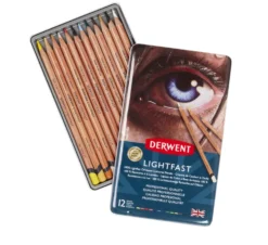 Zestaw kredek Lightfast w metalowej kasecie - Derwent - 12 kolorów