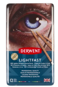 Zestaw kredek Lightfast w metalowej kasecie - Derwent - 12 kolorów