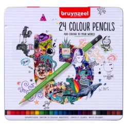 Zestaw kredek ołówkowych w metalowym etui - Bruynzeel - 24 kolory