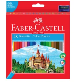Zestaw kredek ołówkowych w pudełku, Zamek - Faber-Castell - 48 kolorów