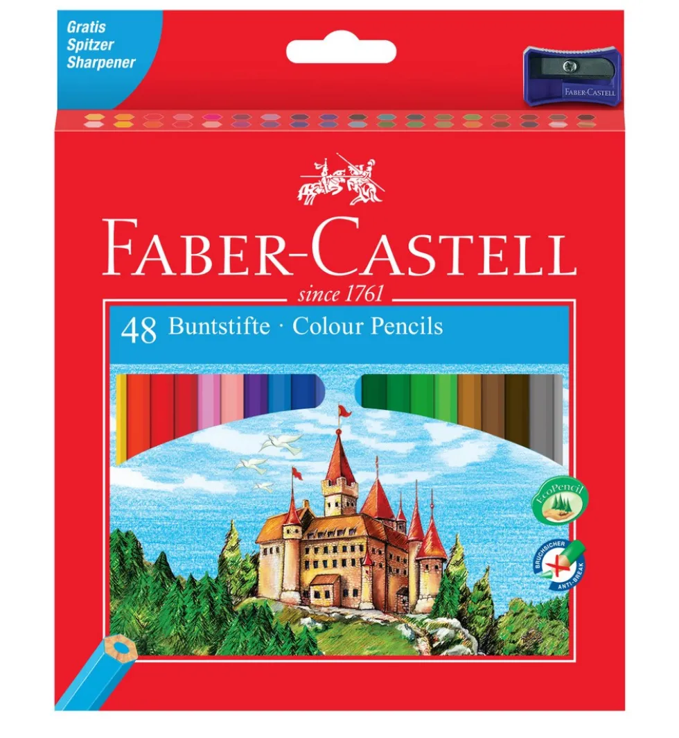 Zestaw kredek ołówkowych w pudełku, Zamek - Faber-Castell - 48 kolorów