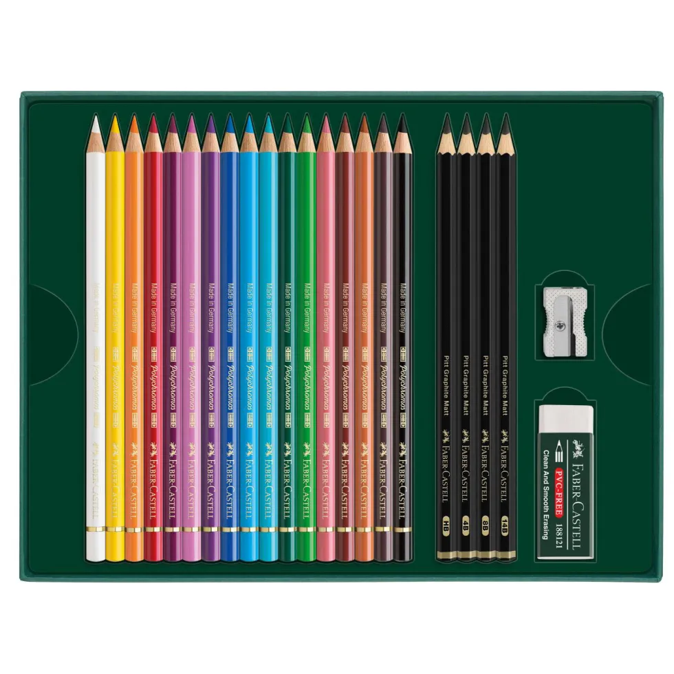 Zestaw kredek Polychromos i ołówków Pitt Graphite Matt - Faber-Castell - 23 szt.