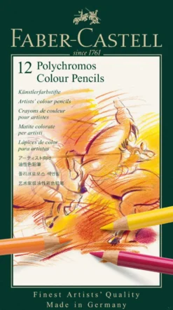 Zestaw kredek Polychromos w kasecie metalowej - Faber-Castell - 12 kolorów
