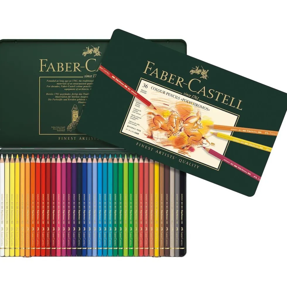 Zestaw kredek Polychromos w kasecie metalowej - Faber-Castell - 36 kolorów