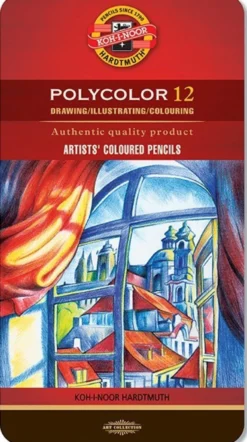 Zestaw kredek Polycolor - Koh-I-Noor - metalowe opakowanie, 12 szt.