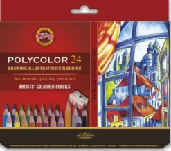 Zestaw kredek Polycolor z ołówkiem i temperówką - Koh-I-Noor - 24 kolory