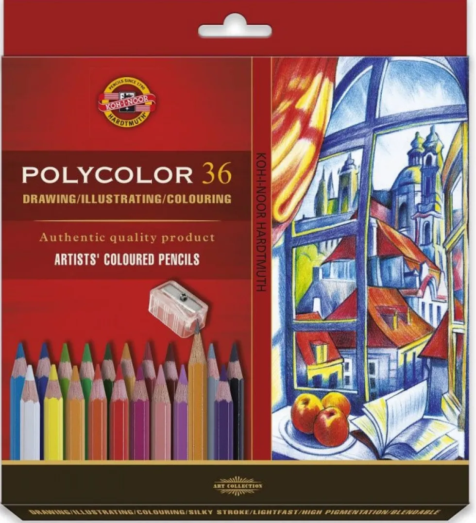 Zestaw kredek Polycolor z temperówką i ołówkiem - Koh-I-Noor - 36 szt.