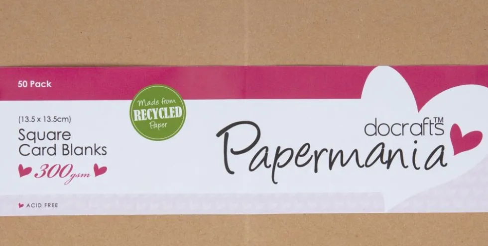 Zestaw kwadratowych kart i kopert - Papermania - Recycled Kraft, 50 szt.