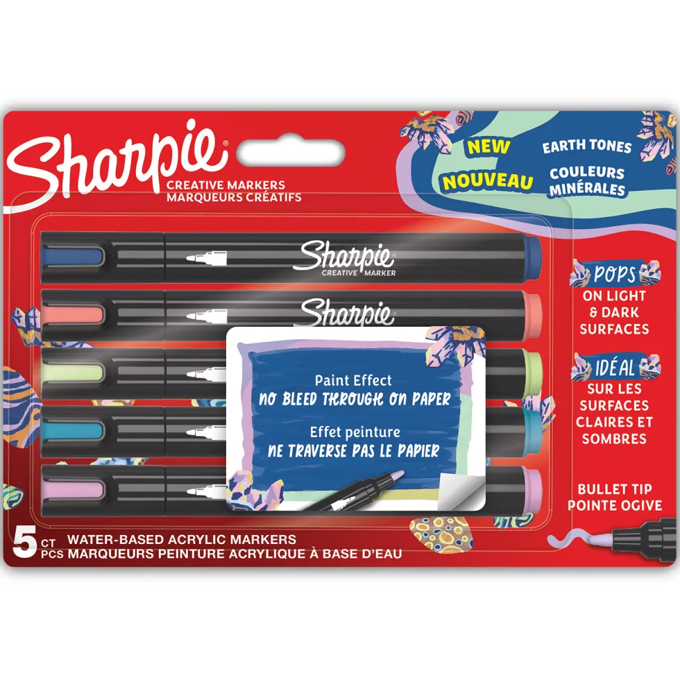 Zestaw markerów akrylowych Kolory Ziemi - Sharpie - 2,5 mm, 5 szt.