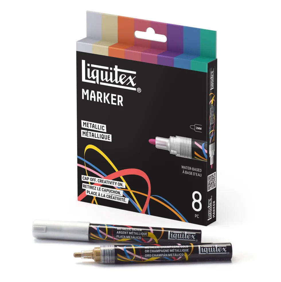 Zestaw markerów akrylowych Metallic - Liquitex - 8 szt.