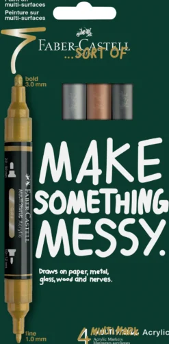 Zestaw markerów akrylowych Multimark - Faber-Castell - Metallic 4 szt.