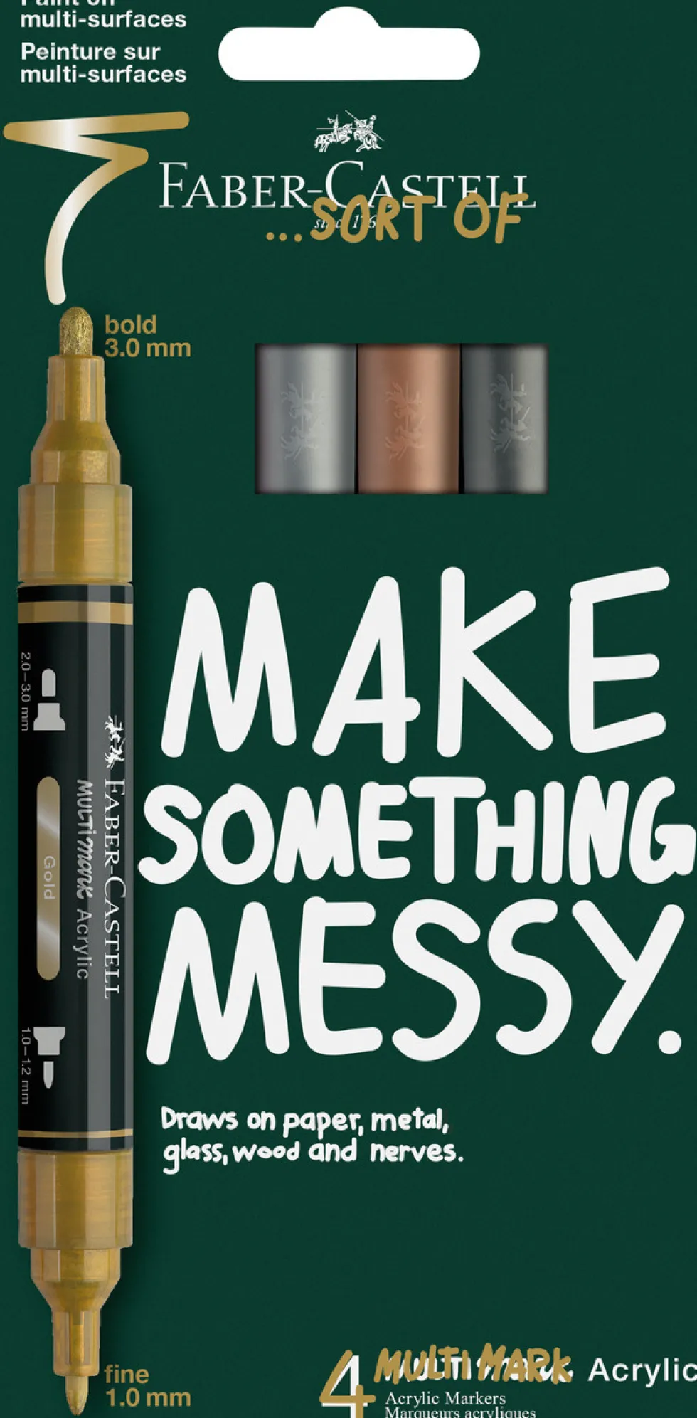 Zestaw markerów akrylowych Multimark - Faber-Castell - Metallic 4 szt.