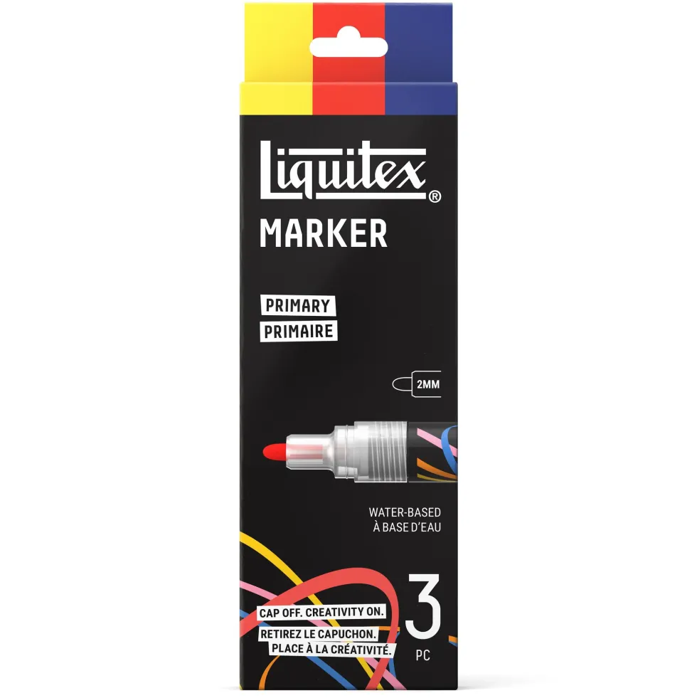 Zestaw markerów akrylowych Primary - Liquitex - 3 szt.