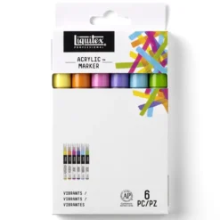 Zestaw markerów akrylowych Vibrant Fine - Liquitex - 6 szt.