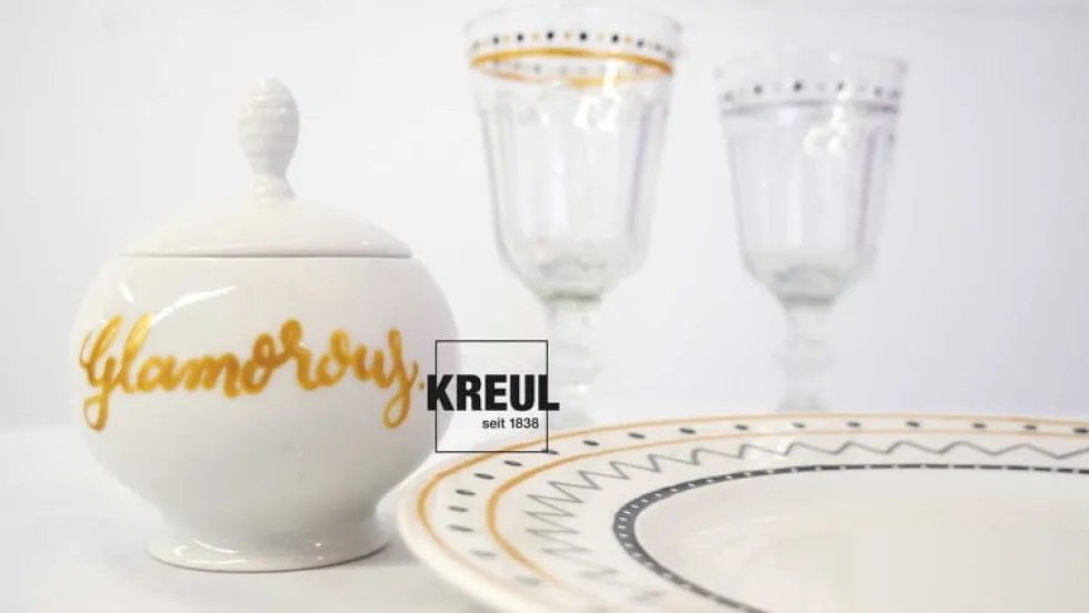 Zestaw markerów do porcelany i szkła Glamour - Kreul - 4 szt.