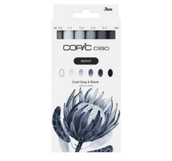 Zestaw markerów dwustronnych Copic Ciao Shade - Cool Gray & Black 6 szt.
