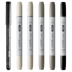 Zestaw markerów dwustronnych Copic Ciao Shade - Warm Gray & Black 6 szt.