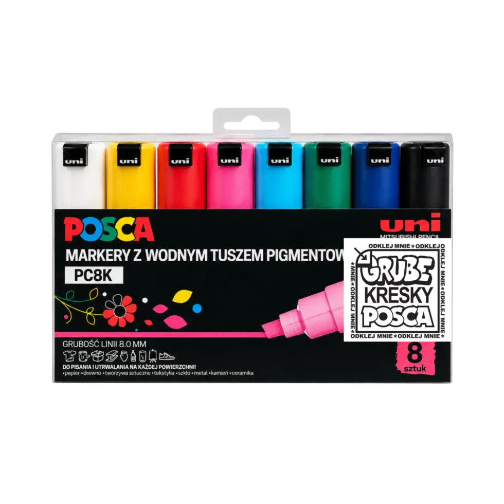 Zestaw markerów Posca PC-8K - Uni - 8 kolorów