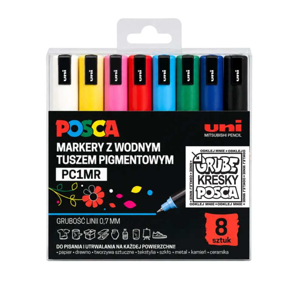 Zestaw markerów Posca PC-1MR - Uni - 8 kolorów